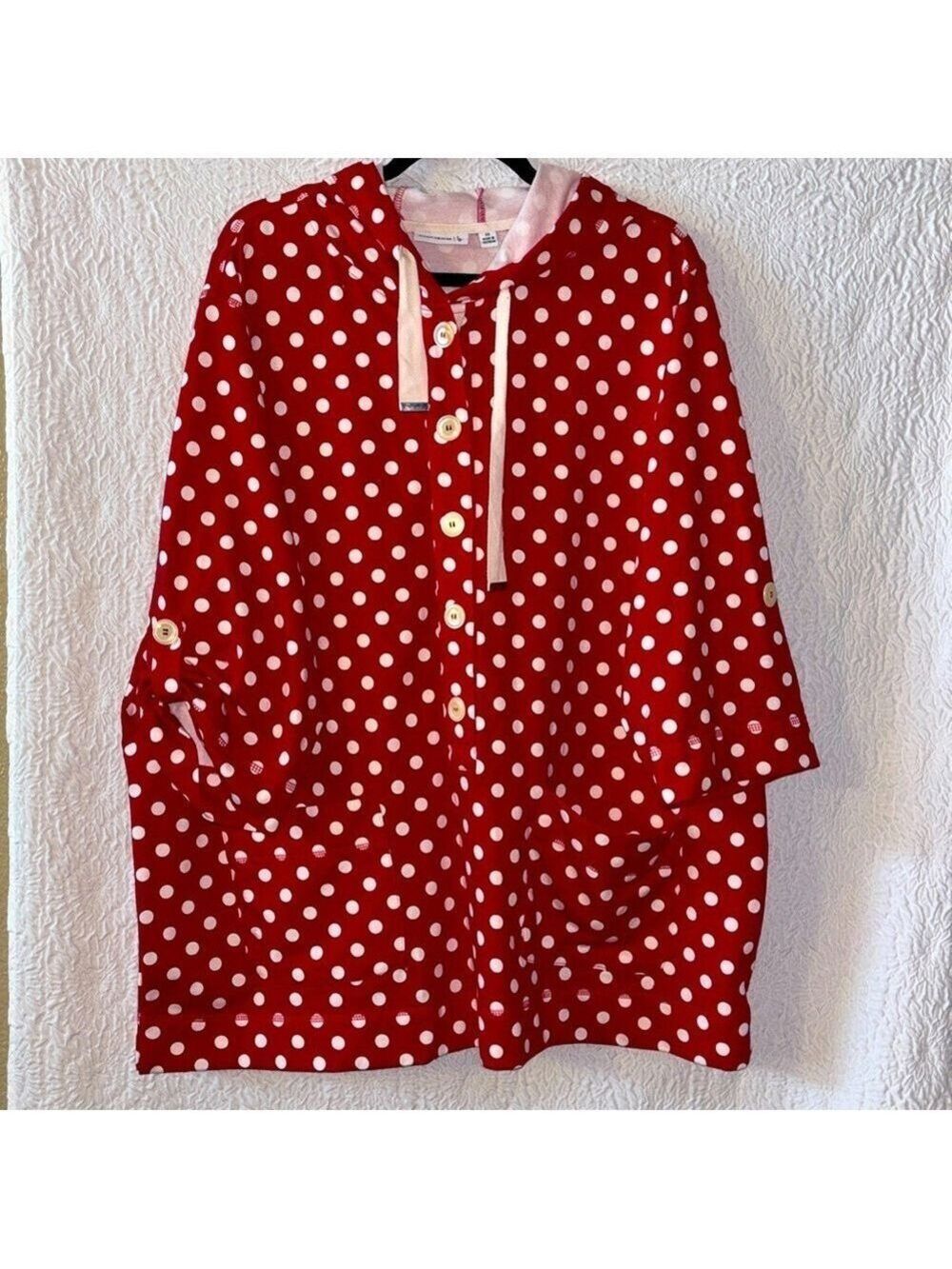 Susan Graver Polka Dot Hoodie Top